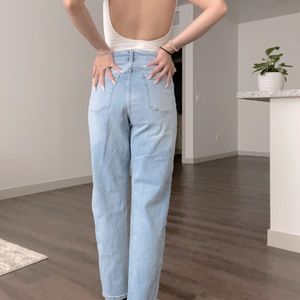 H&M your fav mom jeans light wash  eur:36 uk:8